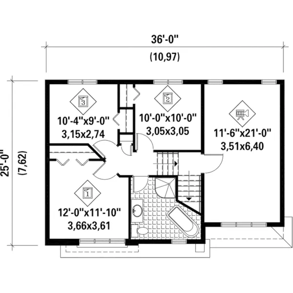 Prairie House Plan Second Floor - Slater Prairie Style Home 126D-0898 - Shop House Plans and More