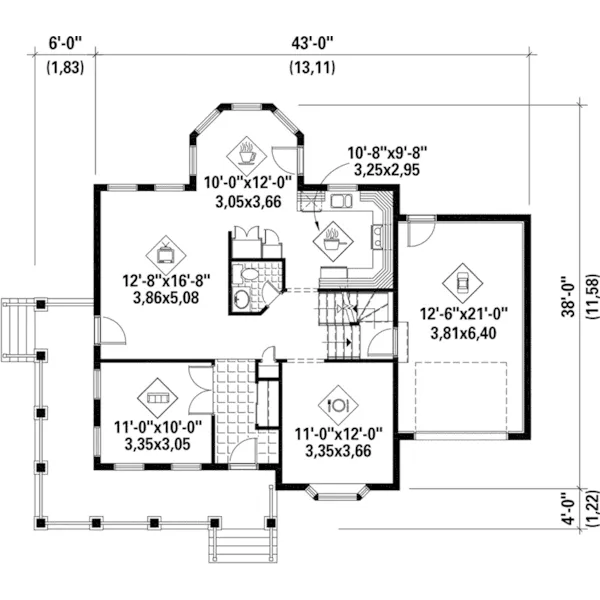 Country House Plan First Floor - Silver Maple Country Home 126D-0901 - Shop House Plans and More