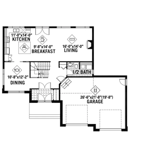 Mountain House Plan First Floor - Sopko Modern Prairie Home 126D-0903 - Shop House Plans and More