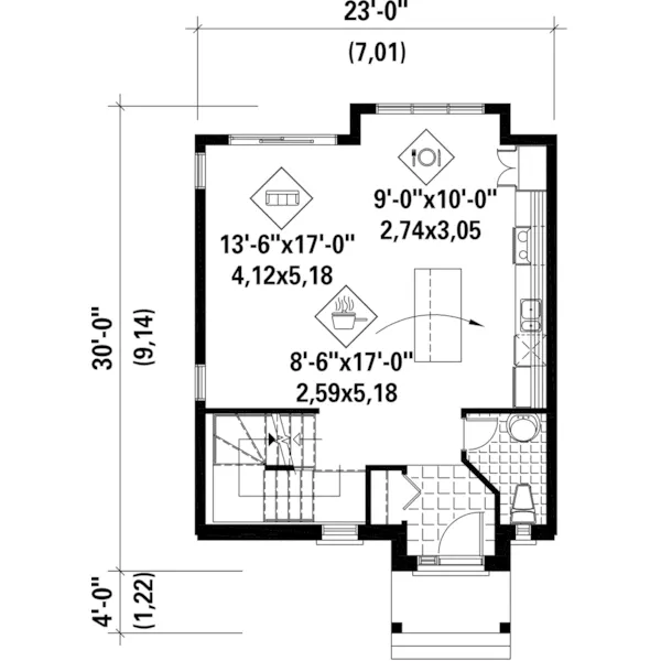 Craftsman House Plan First Floor - Teel Modern Home 126D-0904 - Shop House Plans and More