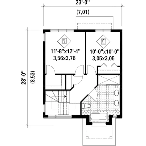 Craftsman House Plan Second Floor - Teel Modern Home 126D-0904 - Shop House Plans and More