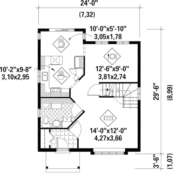 Country House Plan First Floor - Bay Cove Traditional Home 126D-0911 - Search House Plans and More