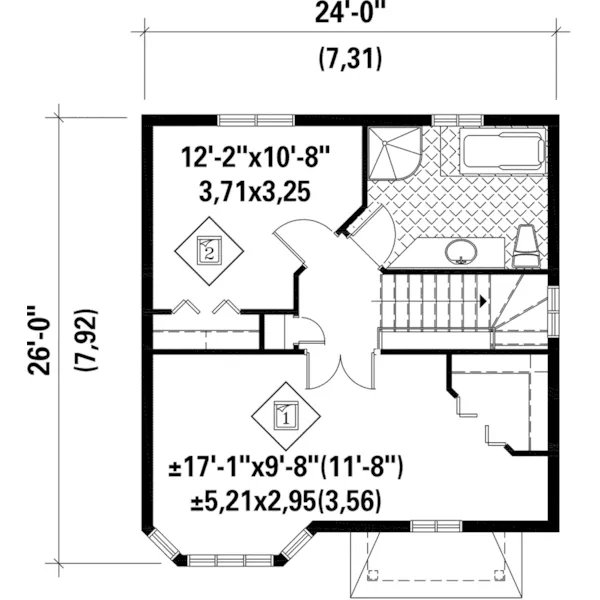 Country House Plan Second Floor - Hall Hollow Narrow Lot Home 126D-0915 - Search House Plans and More