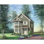 Country House Plan Front of Home - Hall Hollow Narrow Lot Home 126D-0915 - Search House Plans and More