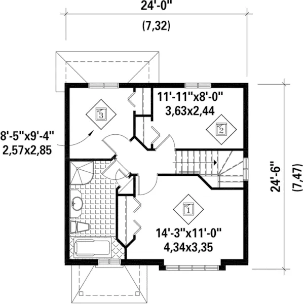 Craftsman House Plan Second Floor - Royal Way Narrow Lot Home 126D-0920 - Shop House Plans and More