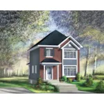 Craftsman House Plan Front of Home - Royal Way Narrow Lot Home 126D-0920 - Shop House Plans and More