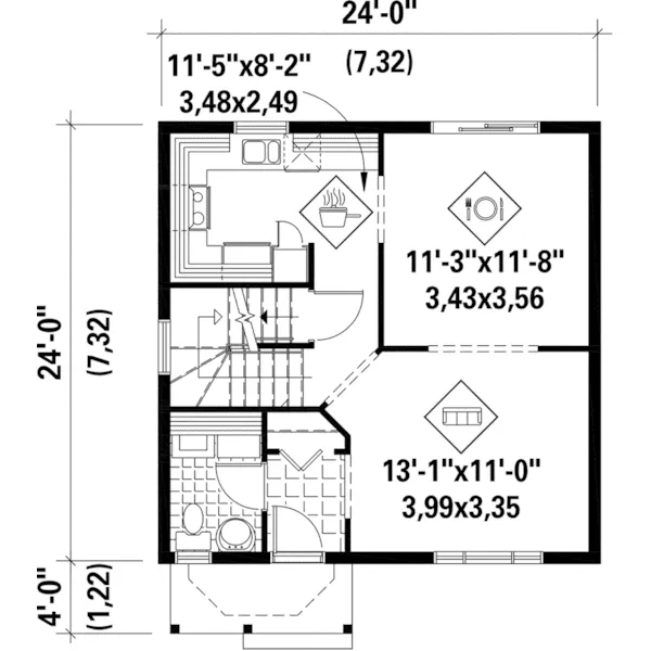 Country French House Plan First Floor - Xavier Hill Narrow Lot Home 126D-0931 - Shop House Plans and More