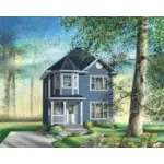 Country French House Plan Front of Home - Xavier Hill Narrow Lot Home 126D-0931 - Shop House Plans and More