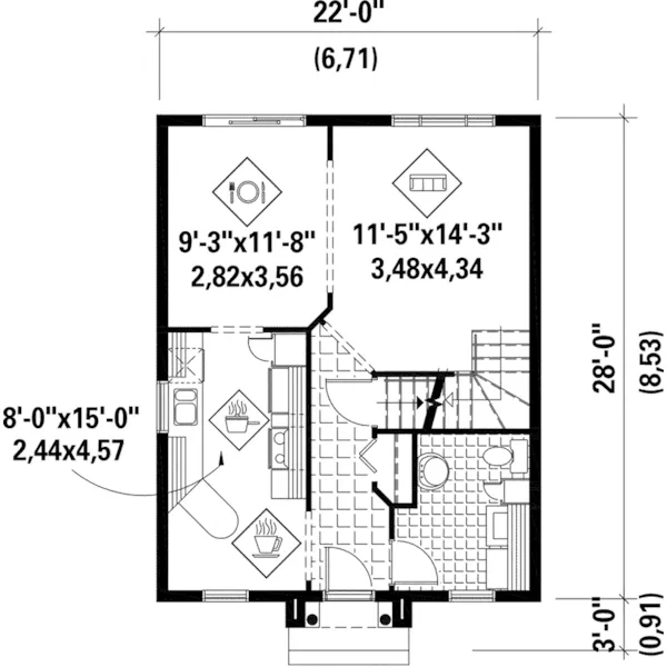 Cape Cod & New England House Plan First Floor - Breland European Home 126D-0937 - Search House Plans and More