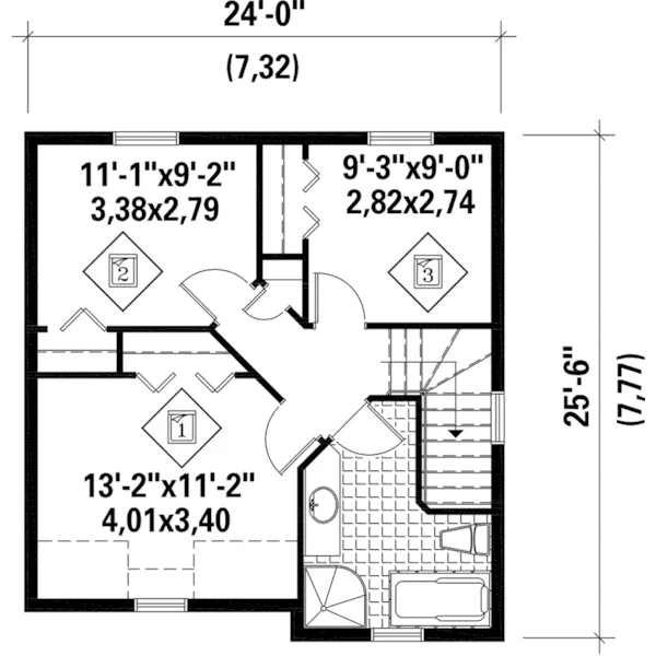 Cape Cod & New England House Plan Second Floor - Charrette Creek European Home 126D-0940 - Search House Plans and More