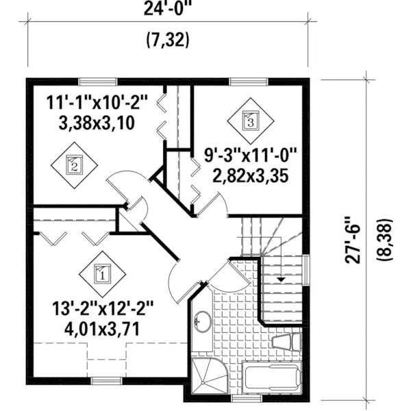 European House Plan Second Floor - Einstein Narrow Lot Home 126D-0941 - Search House Plans and More