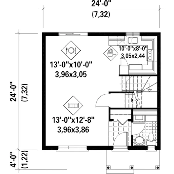 Prairie House Plan First Floor - Klein Modern Prairie Home 126D-0945 - Search House Plans and More