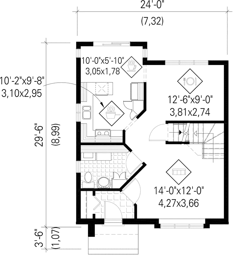 Rustic House Plan First Floor - Marlo Rustic Modern Home 126D-0946 - Shop House Plans and More