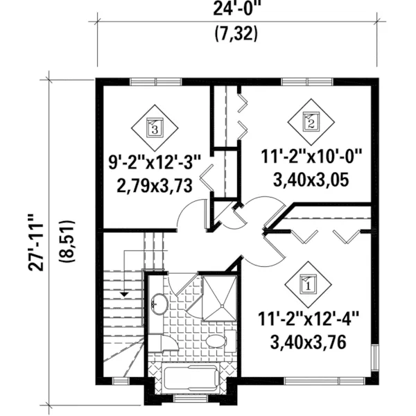 Prairie House Plan Second Floor - DeCell Contemporary Home 126D-0954 - Search House Plans and More