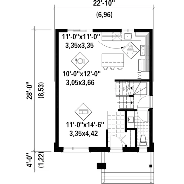 Modern House Plan First Floor - Gates Prairie Modern Home 126D-0956 - Search House Plans and More