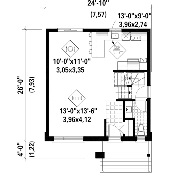 Modern House Plan First Floor - Hart Modern Home 126D-0957 - Search House Plans and More