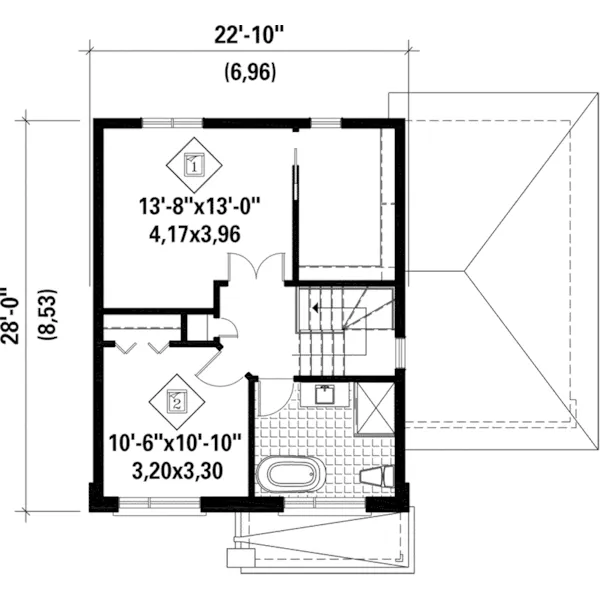 Prairie House Plan Second Floor - Ola Modern Prairie Home 126D-0959 - Shop House Plans and More