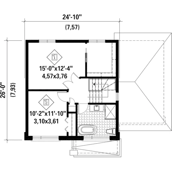 Prairie House Plan Second Floor - Porto Modern Home 126D-0960 - Shop House Plans and More