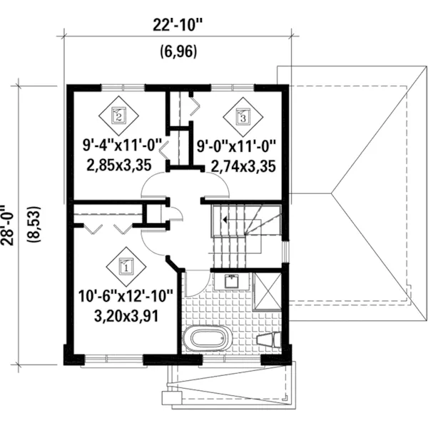 Contemporary House Plan Second Floor - Robb Contemporary Home 126D-0961 - Shop House Plans and More