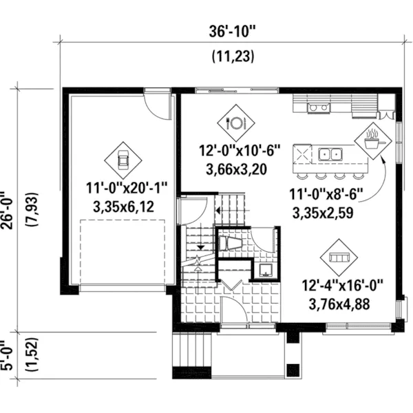 Modern House Plan First Floor - Sheri Modern Prairie Home 126D-0963 - Shop House Plans and More