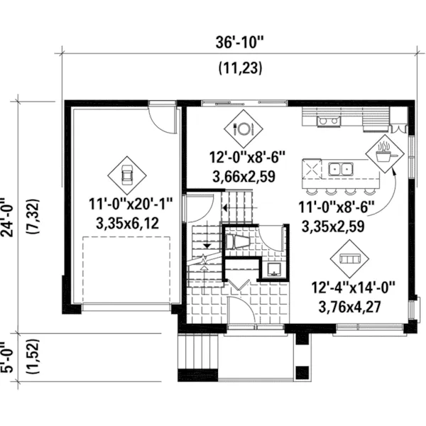 Contemporary House Plan First Floor - Tillman Bay Contemporary Home 126D-0964 - Shop House Plans and More