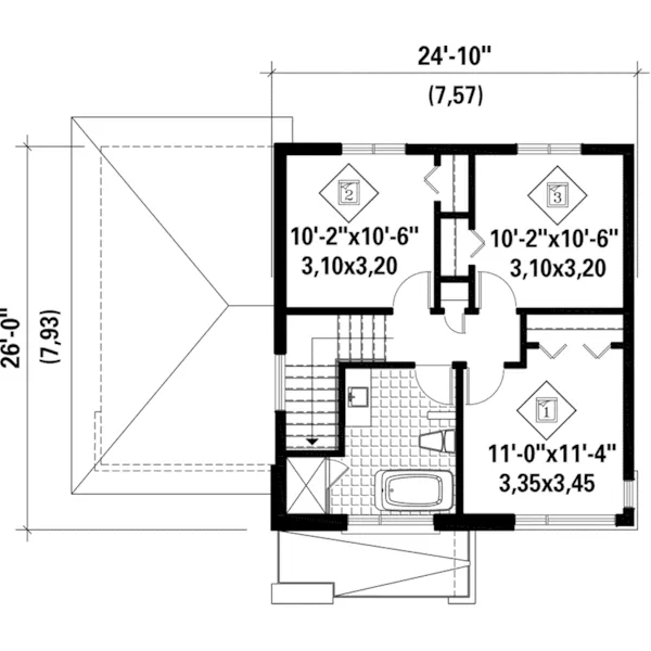 Modern House Plan Second Floor - Walbert Modern Home 126D-0965 - Shop House Plans and More