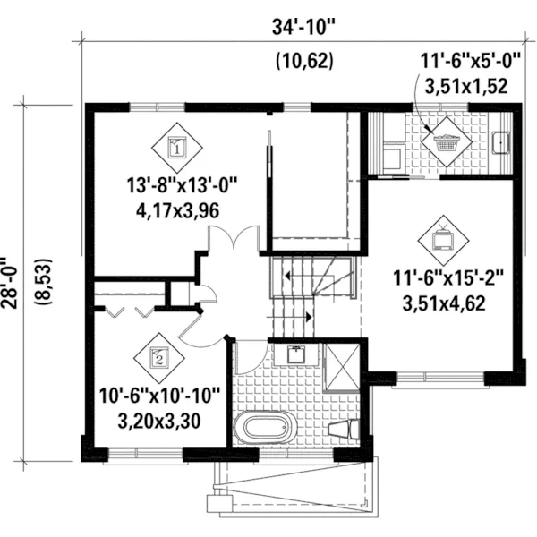 Prairie House Plan Second Floor - Welek Lake Home 126D-0966 - Shop House Plans and More