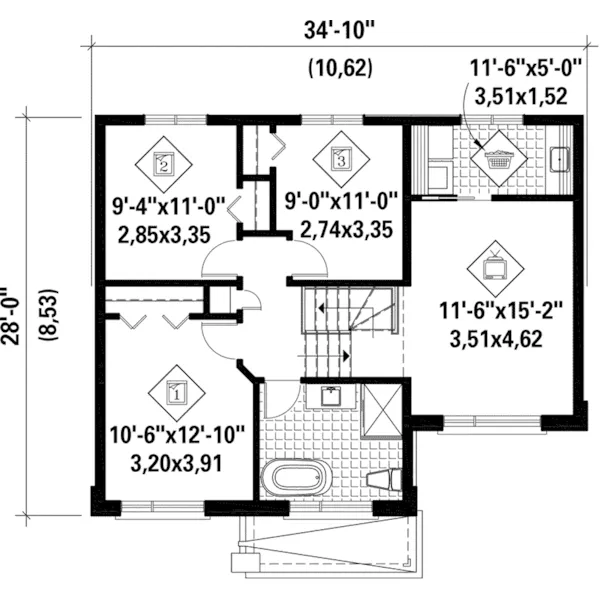 Contemporary House Plan Second Floor - Cassell Modern Prairie Home 126D-0968 - Search House Plans and More