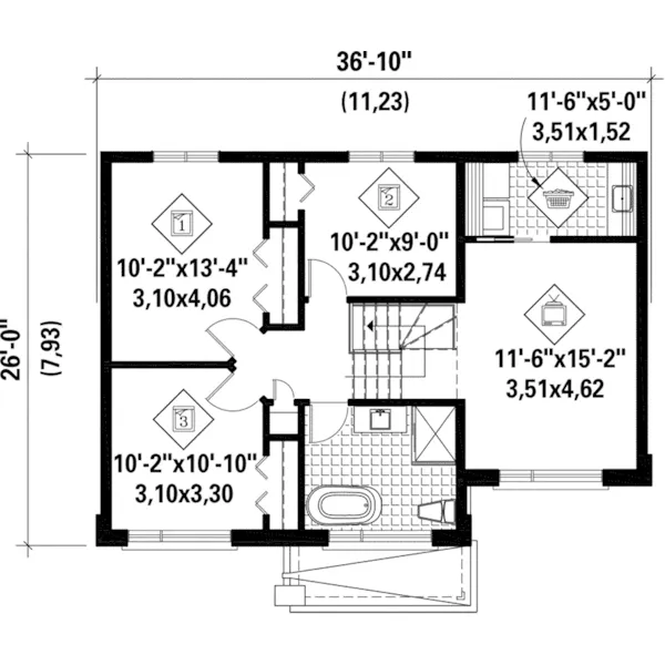 Prairie House Plan Second Floor - Ciarah Contemporary Home 126D-0970 - Search House Plans and More