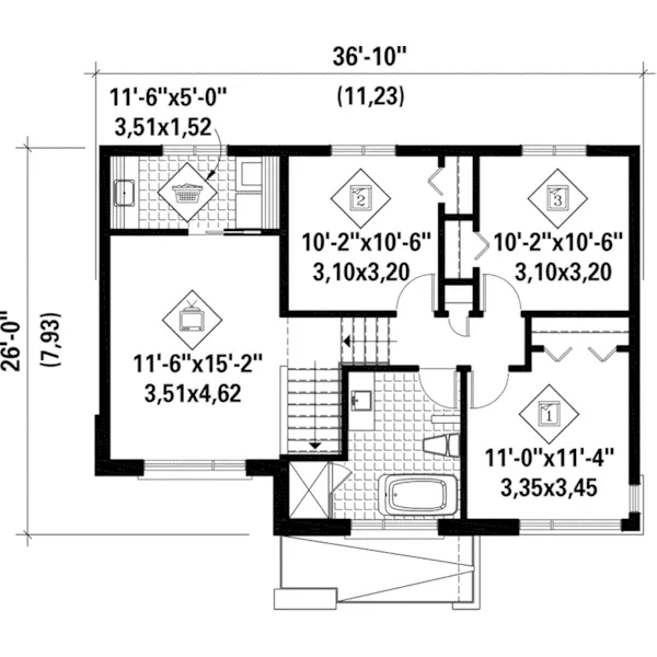 Prairie House Plan Second Floor - Etzel Modern Home 126D-0973 - Search House Plans and More