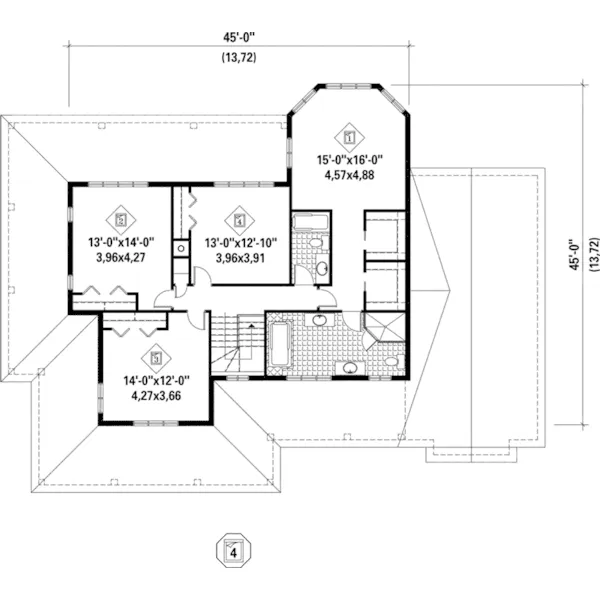 European House Plan Second Floor - Marshall Pines Country Home 126D-0981 - Shop House Plans and More