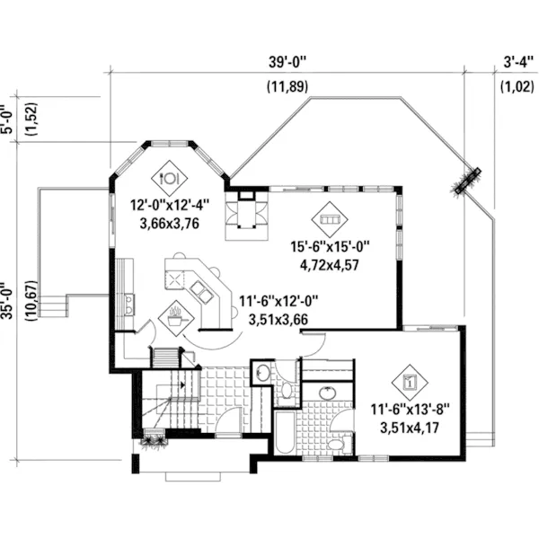 Country House Plan First Floor - Placid Garden Country Home 126D-0985 - Shop House Plans and More