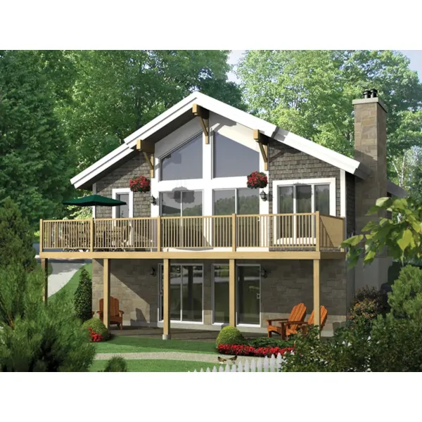 Waterfront House Plan Front of Home - Rodgers Peak Vacation Home 126D-0990 - Shop House Plans and More