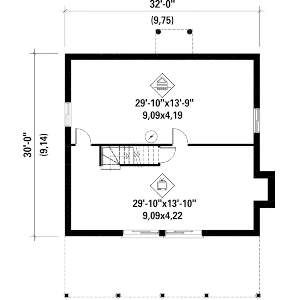 Waterfront House Plan Lower Level Floor - Rodgers Peak Vacation Home 126D-0990 - Shop House Plans and More