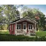 Rustic House Plan Front of Home - Shady View Vacation Cottage 126D-0991 - Shop House Plans and More