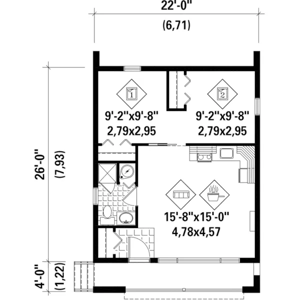 Contemporary House Plan First Floor - Shallowcove Modern Home 126D-0993 - Shop House Plans and More