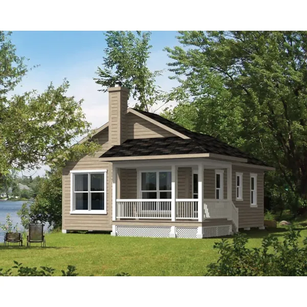 Traditional House Plan Front of Home - Wonderland Bay Lake Cabin 126D-0996 - Shop House Plans and More