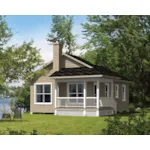 Traditional House Plan Front of Home - Wonderland Bay Lake Cabin 126D-0996 - Shop House Plans and More