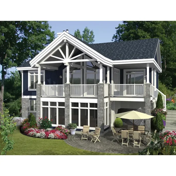 Lake House Plan Front of Home - Thurmond Bay Waterfront Home 126D-1001 - Shop House Plans and More