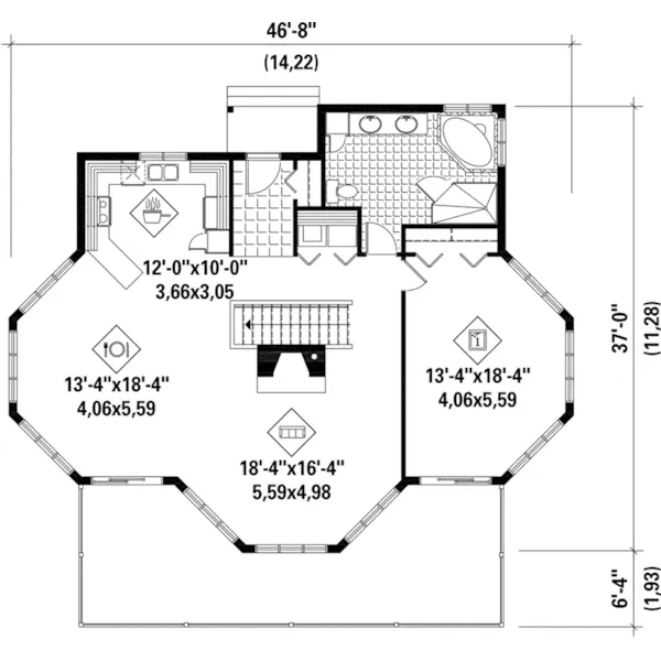 European House Plan First Floor - Rosebury Bay Waterfront Home 126D-1007 - Shop House Plans and More