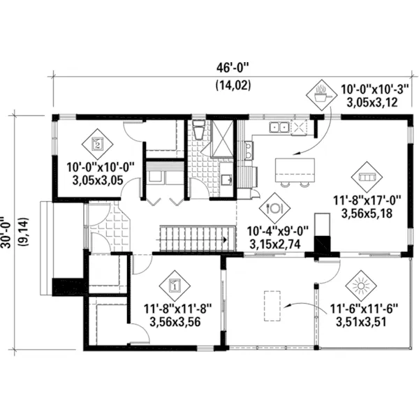 Modern House Plan First Floor - Regatta Bluff Modern Home 126D-1008 - Shop House Plans and More