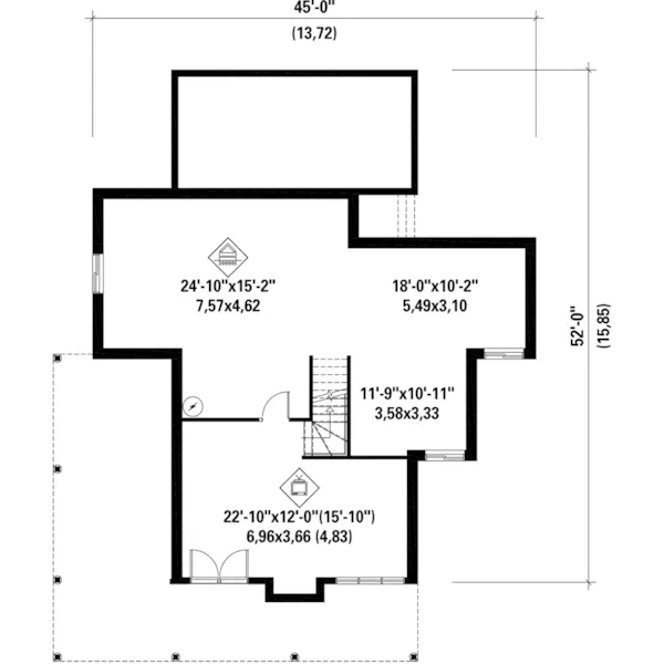 Country House Plan Lower Level Floor - Placid Cove Waterfront Home 126D-1010 - Shop House Plans and More