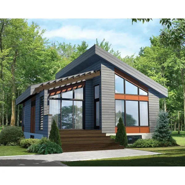 Rustic House Plan Front of Home - Mohican Rustic Modern Cabin 126D-1012 - Shop House Plans and More