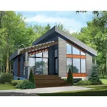 Rustic House Plan Front of Home - Mohican Rustic Modern Cabin 126D-1012 - Shop House Plans and More