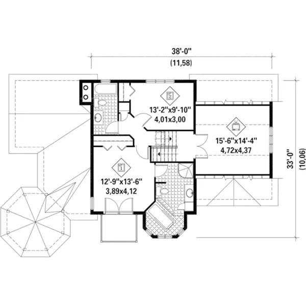 Colonial House Plan Second Floor - Mitchum Creek Country Home 126D-1013 - Shop House Plans and More