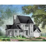 Colonial House Plan Front of Home - Mitchum Creek Country Home 126D-1013 - Shop House Plans and More