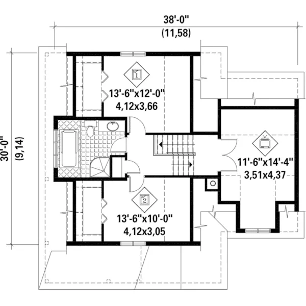 European House Plan Second Floor - Matheson Cove Country Home 126D-1015 - Shop House Plans and More