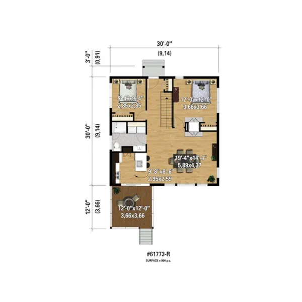 Beach & Coastal House Plan 3D First Floor - Scenic Point Modern Home 126D-1018 - Shop House Plans and More