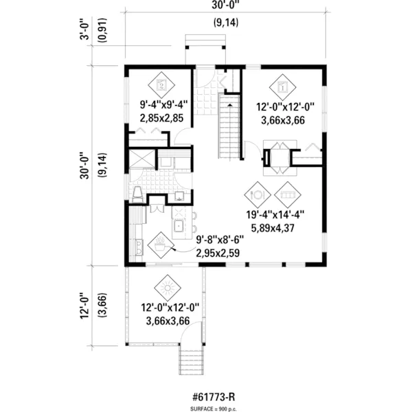 Beach & Coastal House Plan First Floor - Scenic Point Modern Home 126D-1018 - Shop House Plans and More