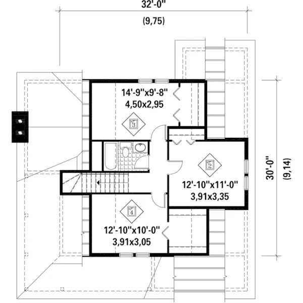 Modern House Plan Second Floor - Pecan Bluffs Country Home 126D-1020 - Shop House Plans and More